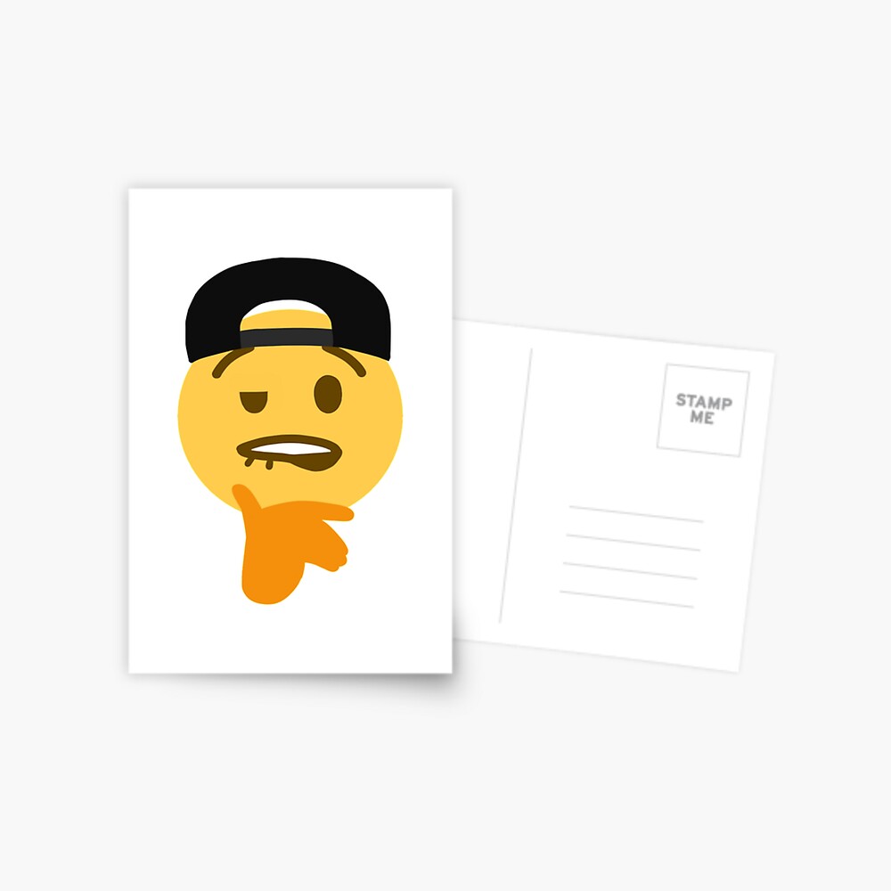 Biting Lips Emoji Sheesh Meme With Cap Postcard For Sale By Sirmemesalotr Redbubble