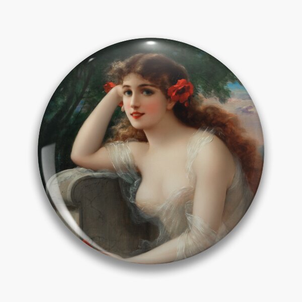 Item preview, Girl with a Poppy by Émile Vernon Vintage Art Xzendor7 Old Masters Reproductions designed and sold by Xzendor7 Digital Art Creations.