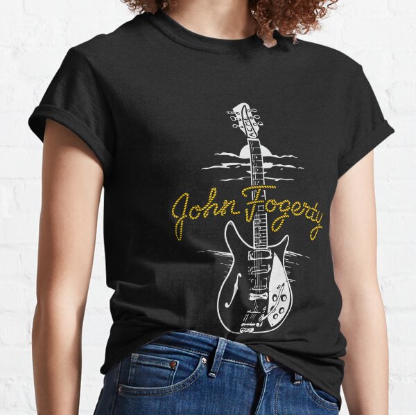 GUITAR T-SHIRT Electric Acoustic Bass Rock n Roll Band Music Reflection Lake Top 