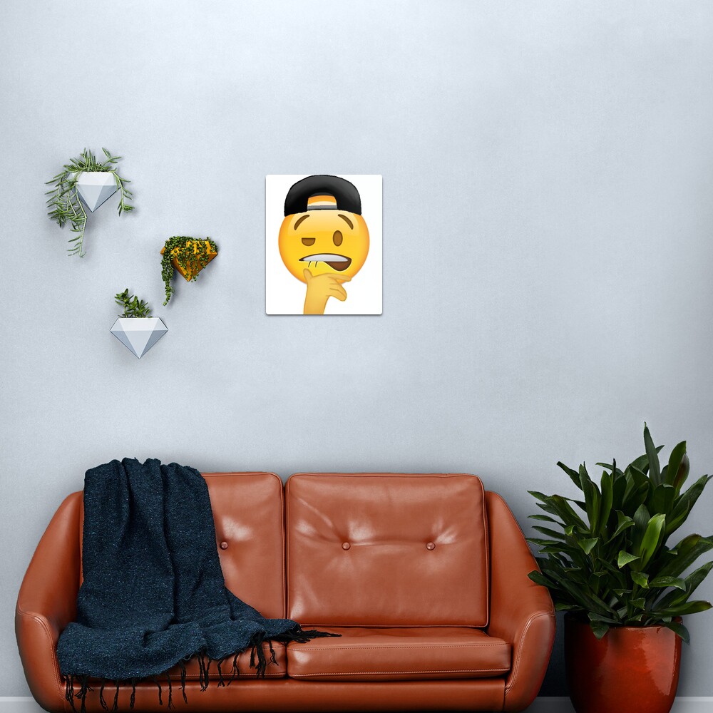 Biting Lips Emoji Sheesh Meme With Caps Metal Print By Sirmemesalotr Redbubble