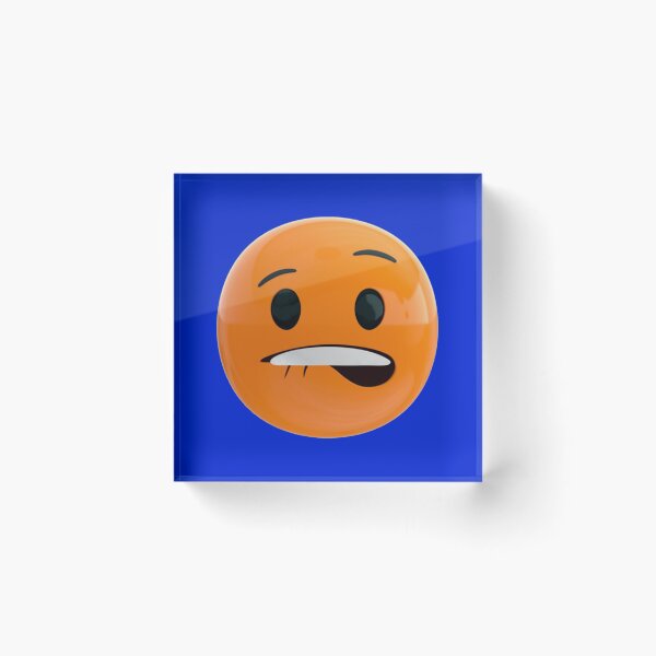 Item preview, biting lips emoji sheesh orange red meme   designed and sold by SirMemesALotR.