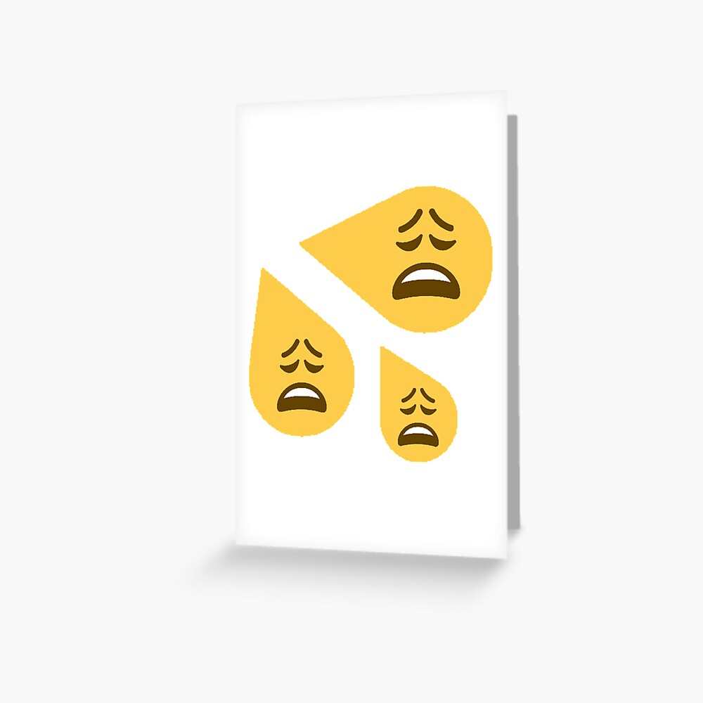 Biting Lips Emoji Sheesh Squirting Tears Greeting Card By Sirmemesalotr Redbubble