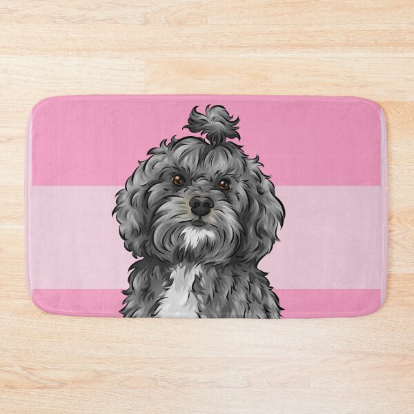 Item preview, Cute Lhasapoo |  Lhasa Apso and Poodle Cross | Pink Background designed and sold by shirinsart.