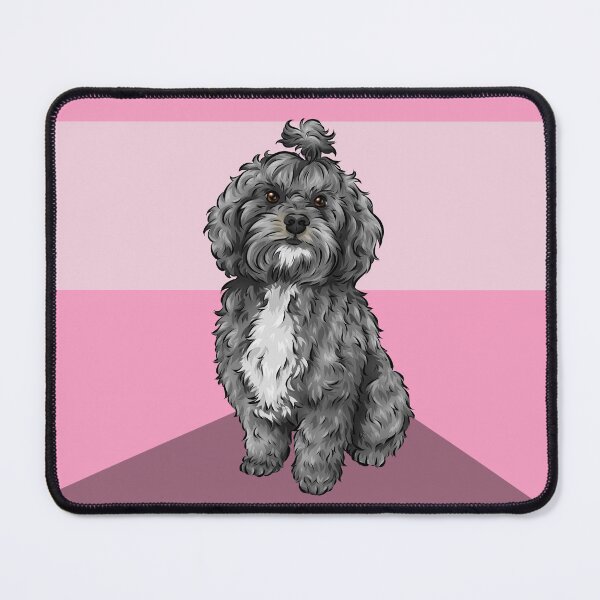 Item preview, Cute Lhasapoo |  Lhasa Apso and Poodle Cross | Pink Background designed and sold by shirinsart.