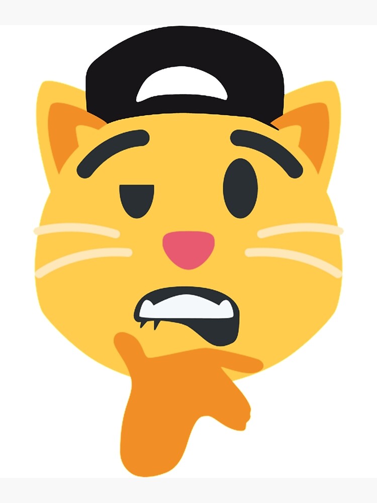"cat biting lips emoji sheesh meme " Art Print by SirMemesALotR Redbubble