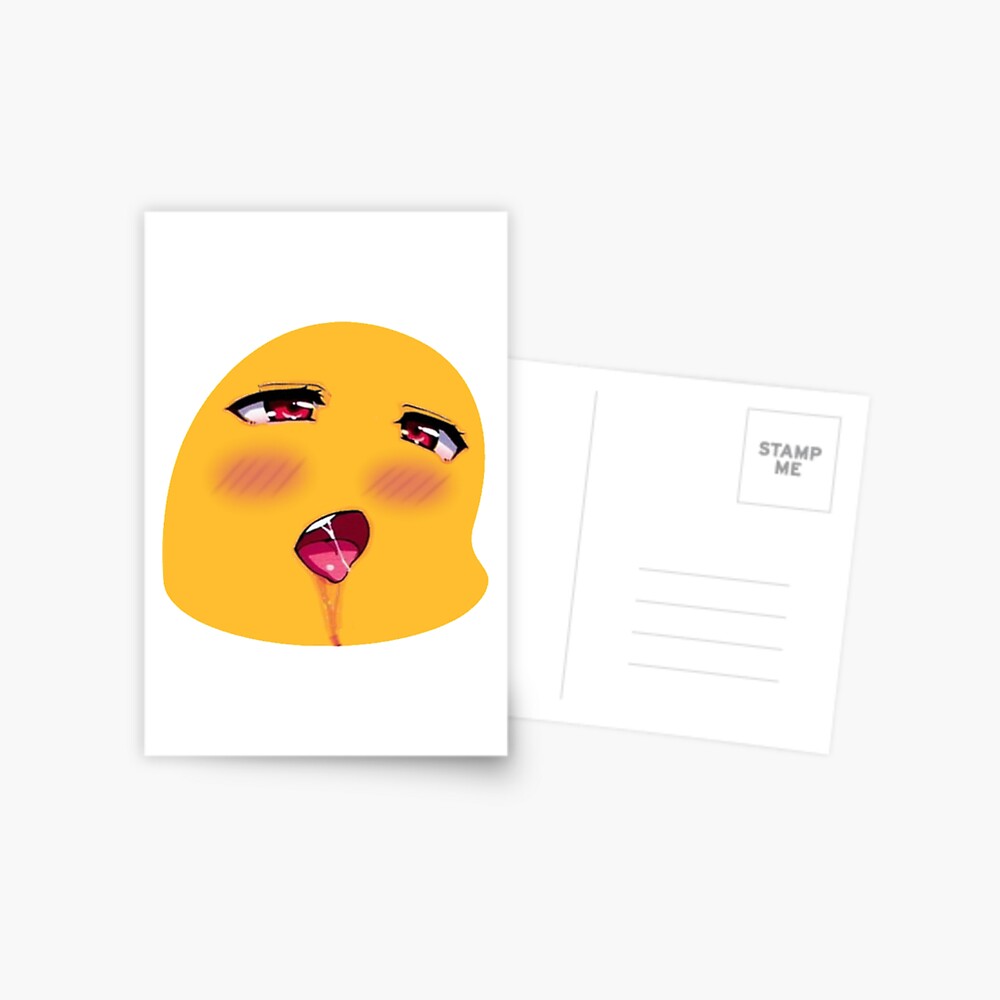 Hentai Forever Biting Lip Emoji Postcard By Sirmemesalotr Redbubble