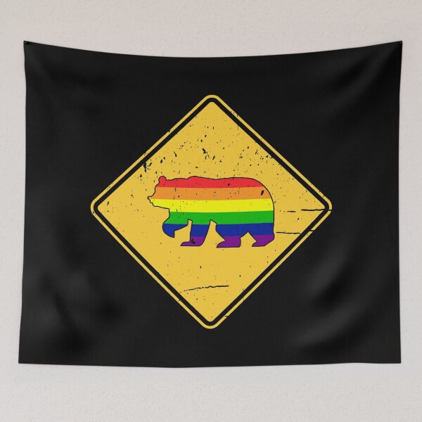 Item preview, Warning! (Gay) Bear Crossing designed and sold by Happy Puppy Print On Demand.