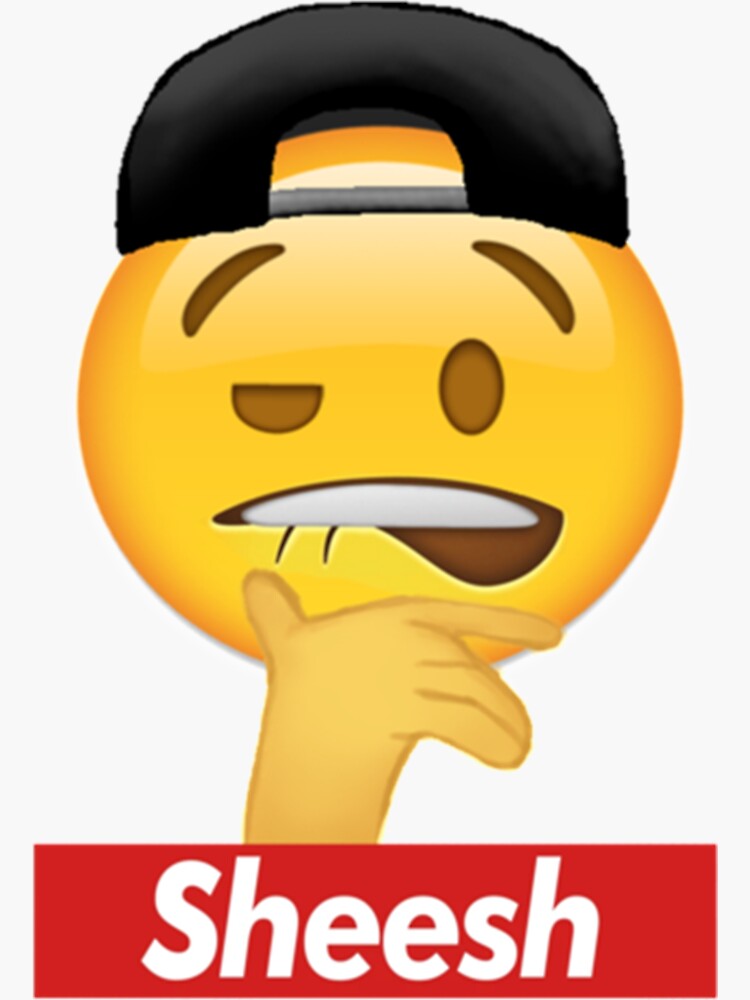 Ice In My Veins Emoji Sheesh Biting Lip Sheesh Emoji Sticker For Sale By Sirmemesalotr