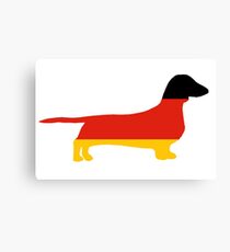 dachshund flag silhouette Canvas Print
