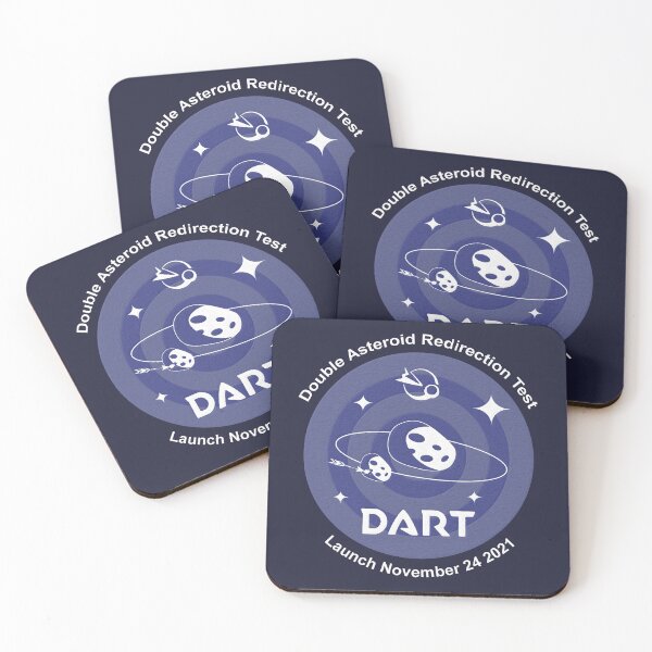 Item preview, NASA DART mission logo launch date 24 Nov 2021 (blue white, brushed) designed and sold by SolidEarthArt.