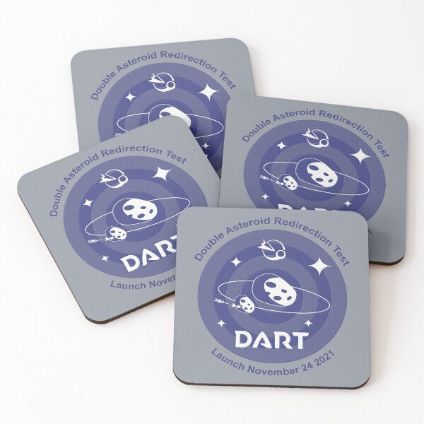 Item preview, NASA DART mission logo launch date 24 Nov 2021 (blue blue, brushed) designed and sold by SolidEarthArt.