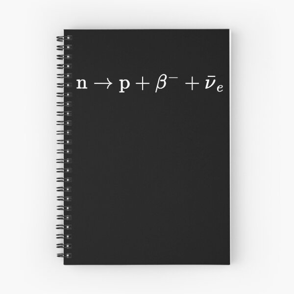 Item preview, Neutron to proton beta decay, nuclear physics basics dark version designed and sold by NoetherSym.