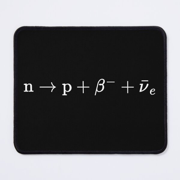 Item preview, Neutron to proton beta decay, nuclear physics basics dark version designed and sold by NoetherSym.