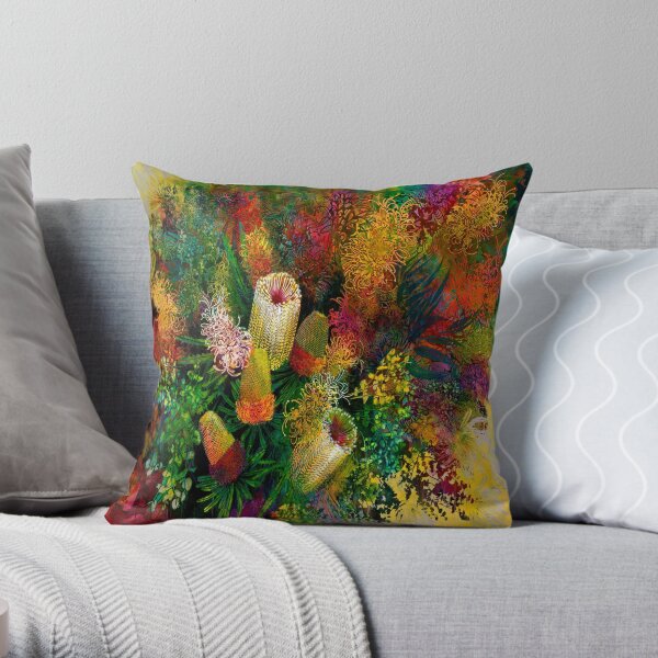 Tropicana bright Throw Pillow