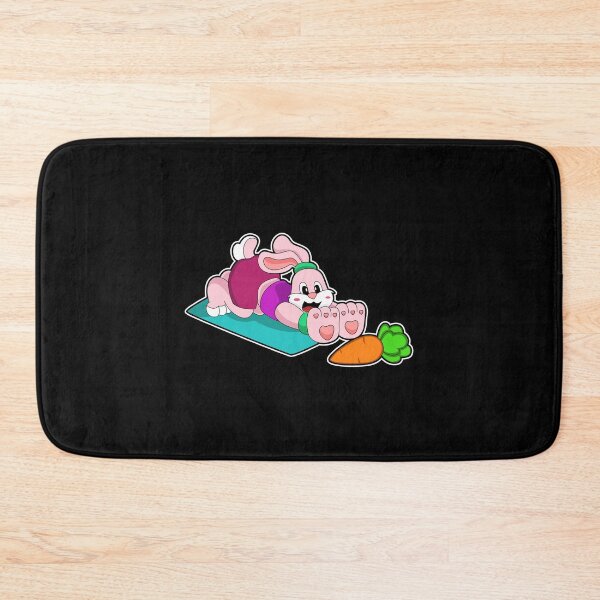 Item preview, Rabbit with Carrot at Yoga on Yoga mat designed and sold by Snabdesign84.
