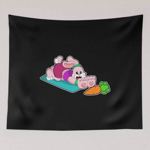 Item preview, Rabbit with Carrot at Yoga on Yoga mat designed and sold by Snabdesign84.