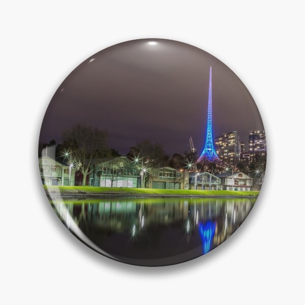 Item preview, View of the Melbourne Rowing Sheds at night designed and sold by susanzentay.