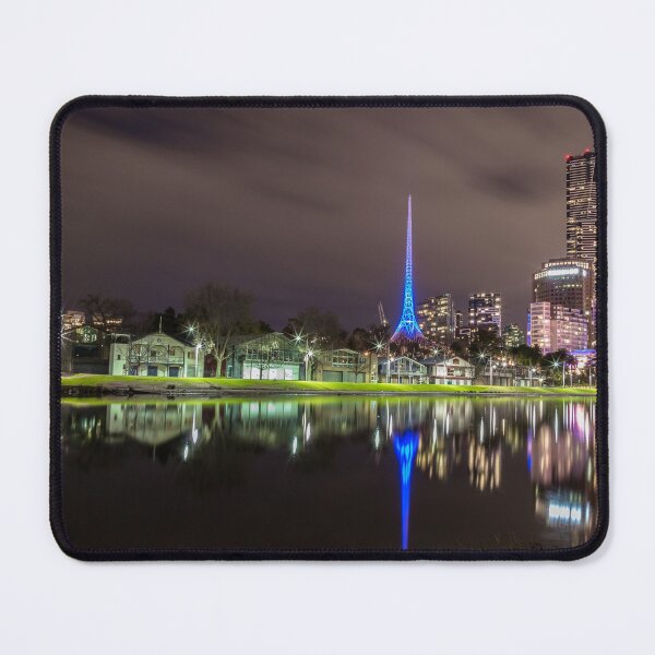 Item preview, View of the Melbourne Rowing Sheds at night designed and sold by susanzentay.