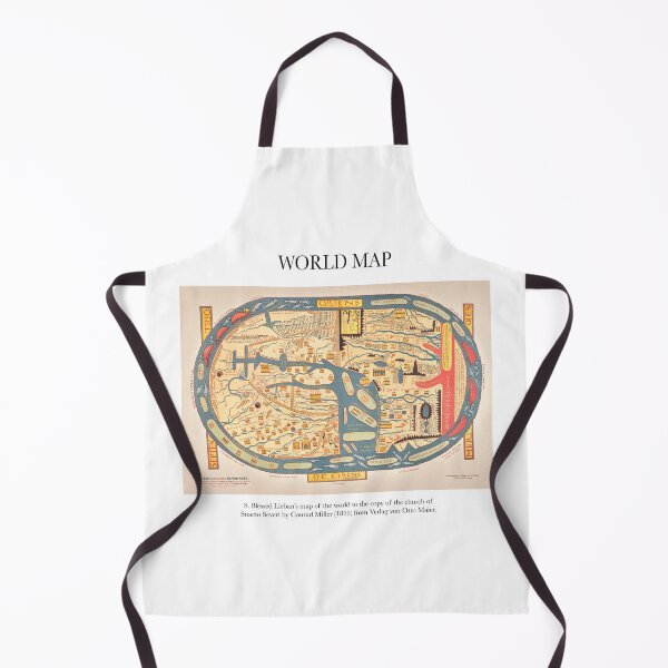 Item preview, Vintage Antique Medieval World Map 1895 designed and sold by FrostMintStudio.