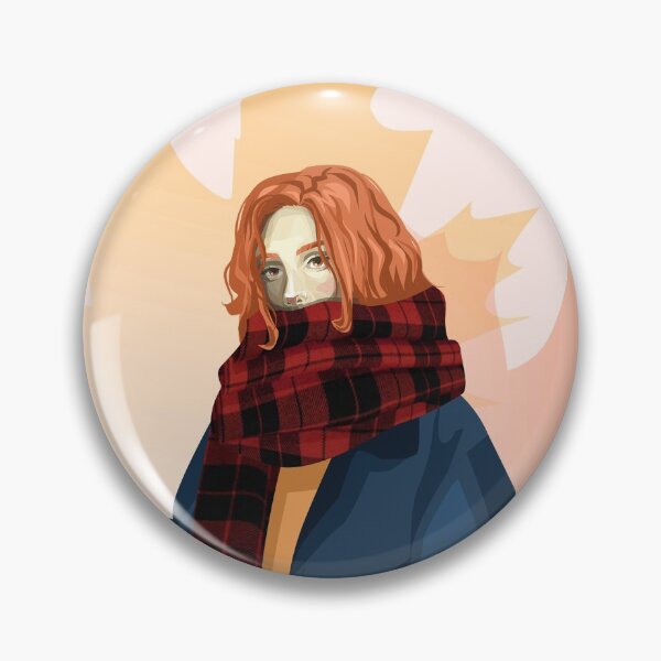 Item preview, a red-haired girl in an oversized jacket on an autumn background with leaves designed and sold by AlinaGil.