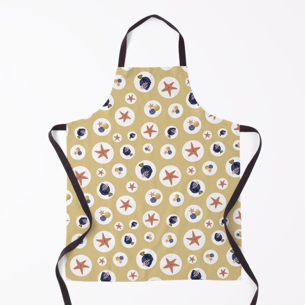 Item preview, Beautiful Beach Collection 11 Taupe with Circles Surgeon fish, shells and starfish. designed and sold by CJAura by Claire Jane Johnson.