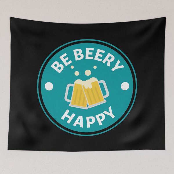 Item preview, Be Beery Happy - Funny Beer Puns - Gift for Beer Lovers who like alcohol jokes designed and sold by CaitU.