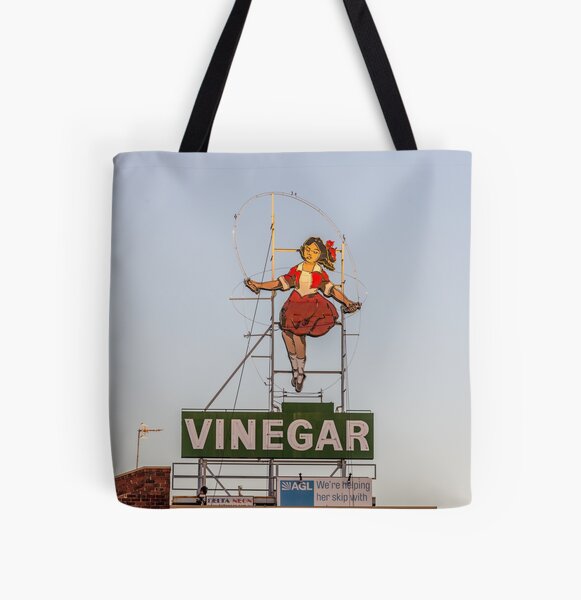 "Skipping Girl Vinegar Sign by Day" Tote Bag for Sale by susanzentay