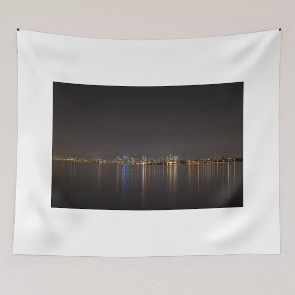 Item preview, Melbourne lit up at night across the bay designed and sold by susanzentay.