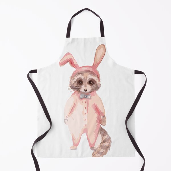 Item preview, cute raccoon in a pink hare costume designed and sold by AlinaGil.