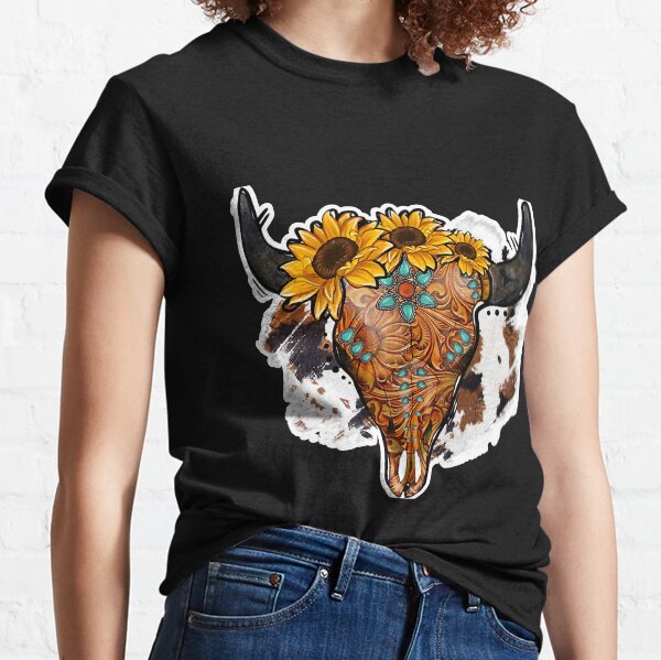 Boho Cow Skull T-Shirts | Redbubble