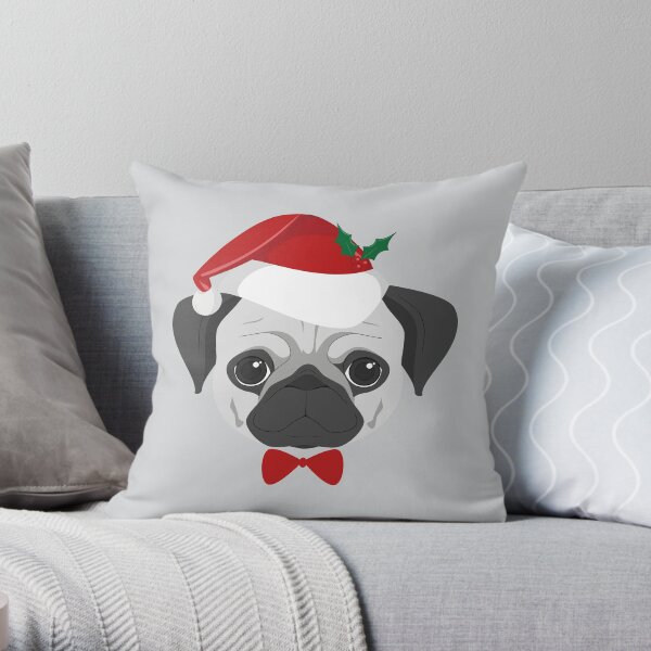 Pug christmas outlet pillow