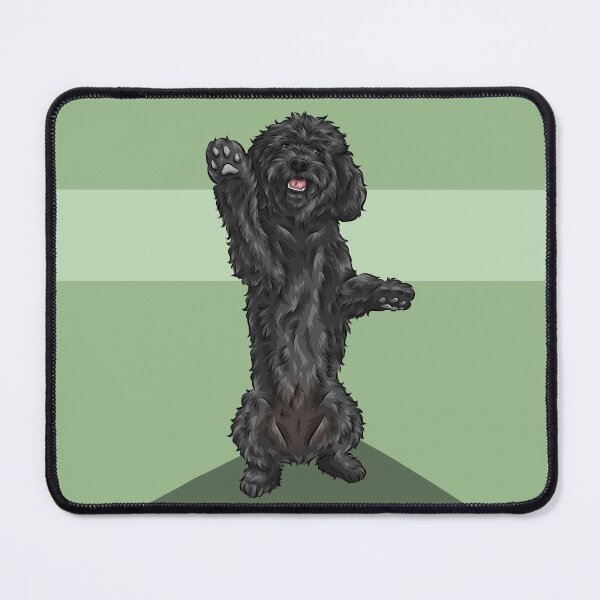 Item preview, Cute Black Cockapoo Dog | Green Background designed and sold by shirinsart.