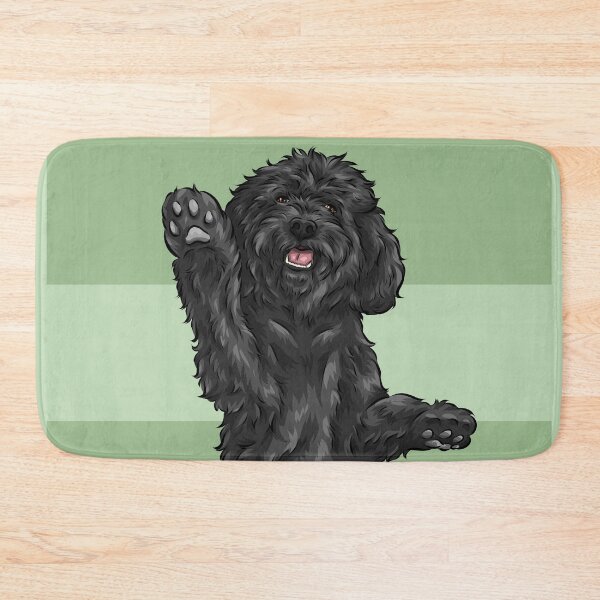 Item preview, Cute Black Cockapoo Dog | Green Background designed and sold by shirinsart.