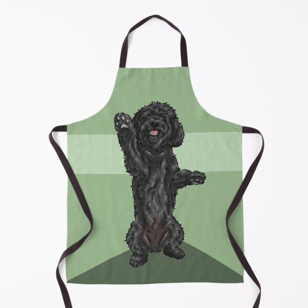 Item preview, Cute Black Cockapoo Dog | Green Background designed and sold by shirinsart.
