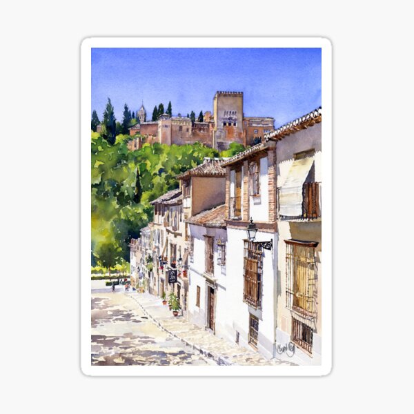 Item preview, The Alhambra from Calle Victoria, Granada, Spain designed and sold by Margaret Merry.