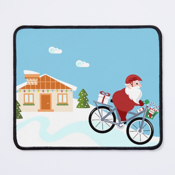Item preview, Santa Claus delivering gifts riding a bike designed and sold by SooperYela.