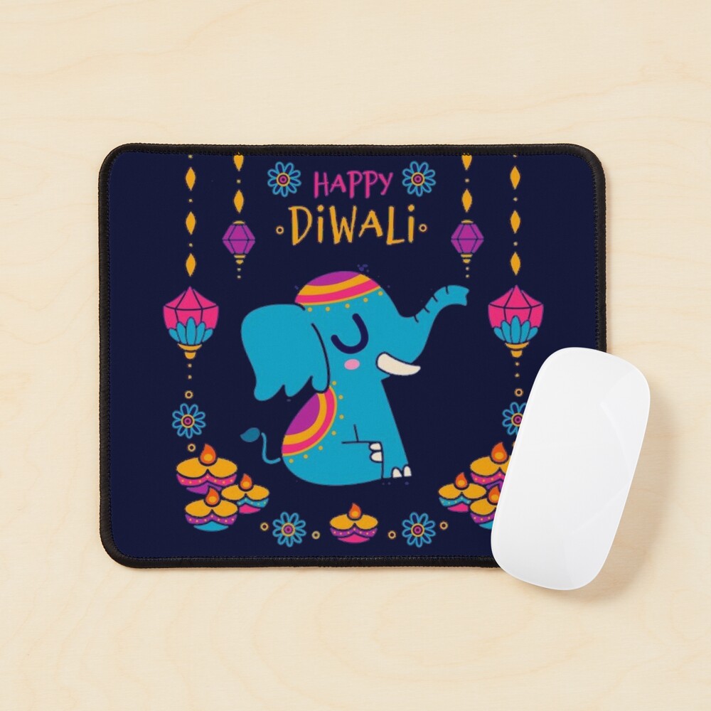 Happy diwali cute elephant