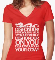 Dishonour on your cow! Fitted V-Neck T-Shirt