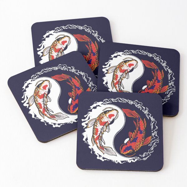 Item preview, Colorful Coi fish Yin Yang Meaning Love designed and sold by urban-color.