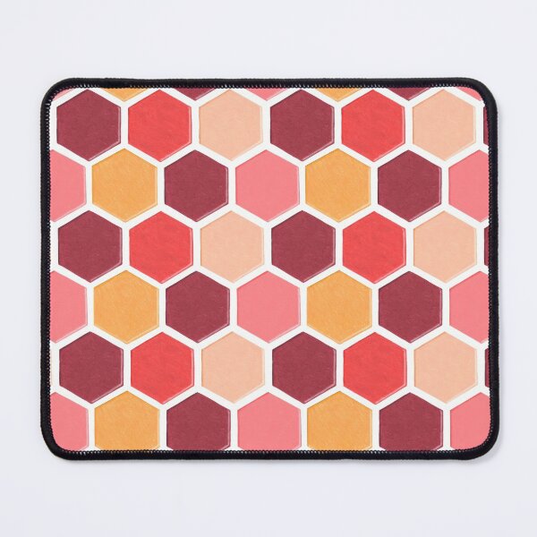 Item preview, Portuguese tiles in red hues and yellow pattern designed and sold by EllenLambrichts.