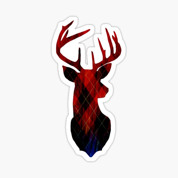 Red and Blue Deer Sticker