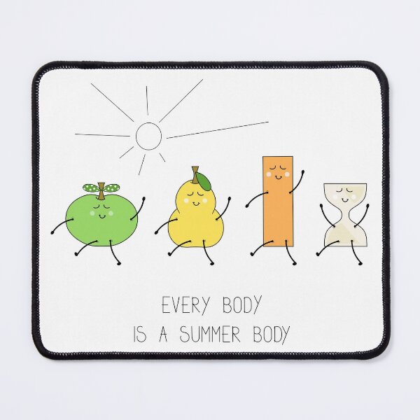 Item preview, Body positive illustration with cartoon body types - an apple, a pear, a rectangle and an hourglass designed and sold by SooperYela.