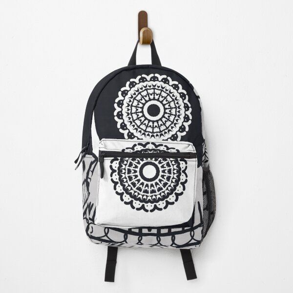 Item preview, Black and white flower mandala Yin Yang Meaning Love designed and sold by urban-color.