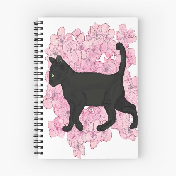 Aperçu de l'œuvre Chat noir, fleurs de cerisier créée et vendue par voomoo.