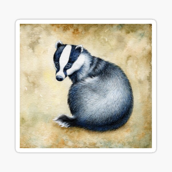 European Badger Sitting Sticker