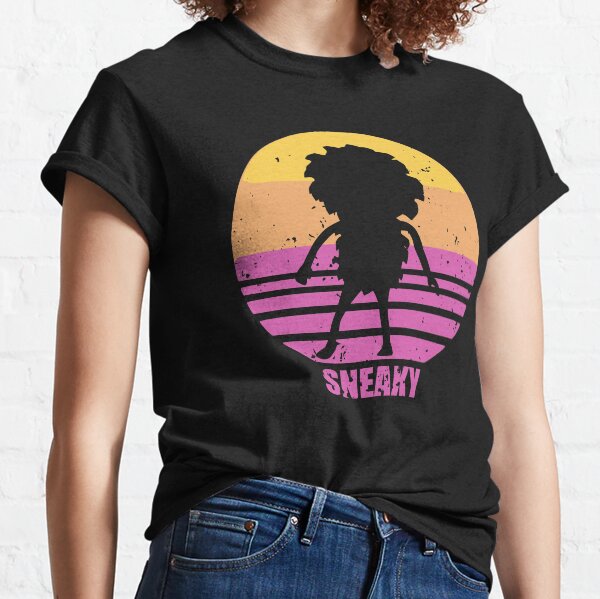 Sneaky Sasquatch Silhouette Distressed Sunset Vaporwave Classic T-Shirt