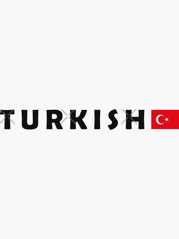 "Turkish text and flag" Sticker for Sale by gmstockstudio Redbubble
