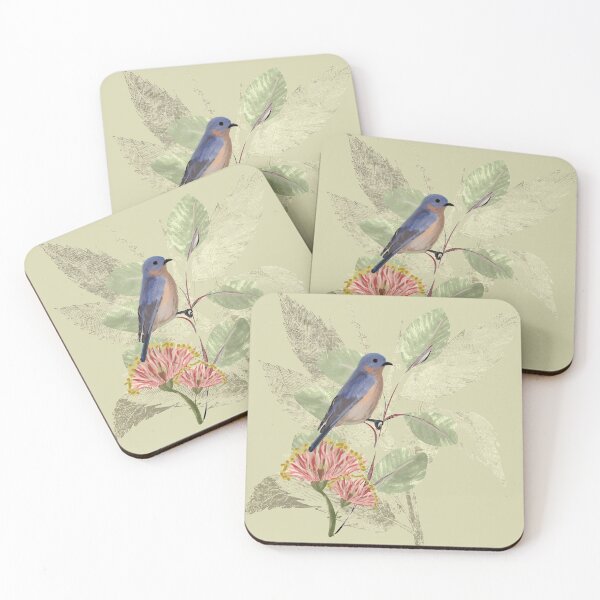 Item preview, William Morris style Vintage Victorian Bluebird for Bird Watchers - Caroline Laursen original designed and sold by Caroline Laursen.
