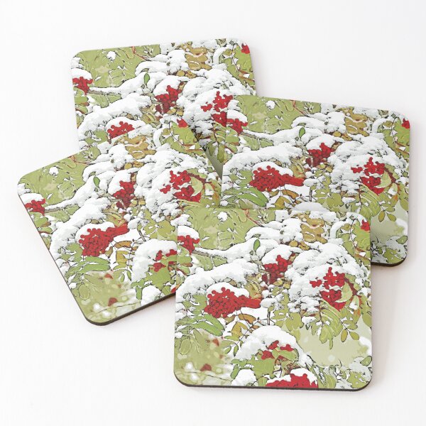 Item preview, Winter Landscape Mountain ash in the snow Сolor print designed and sold by artdragongift 15.