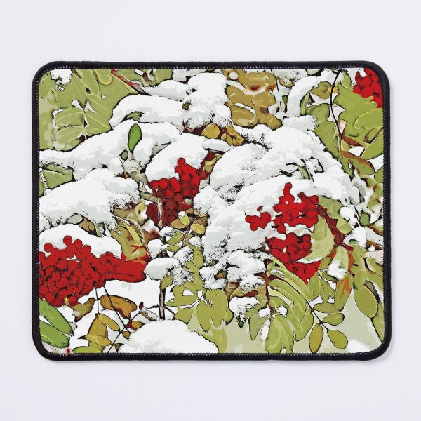 Item preview, Winter Landscape Mountain ash in the snow Сolor print designed and sold by artdragongift 15.
